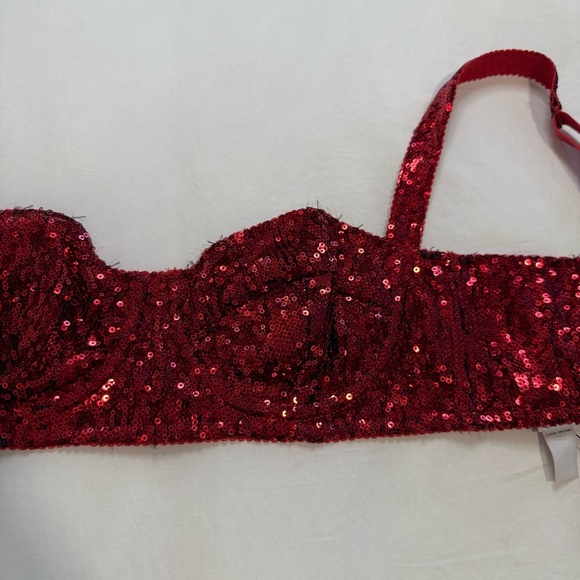 Dolce & Gabbana Red Sequin Balconette Bra - Picture 6 of 17